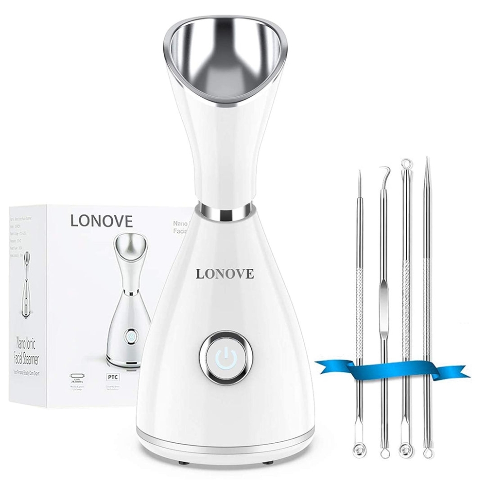 Lonove White Facial Steamer with Tools